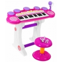 Vaikiškas pianinas su kedute, mikrofonu Power Pink